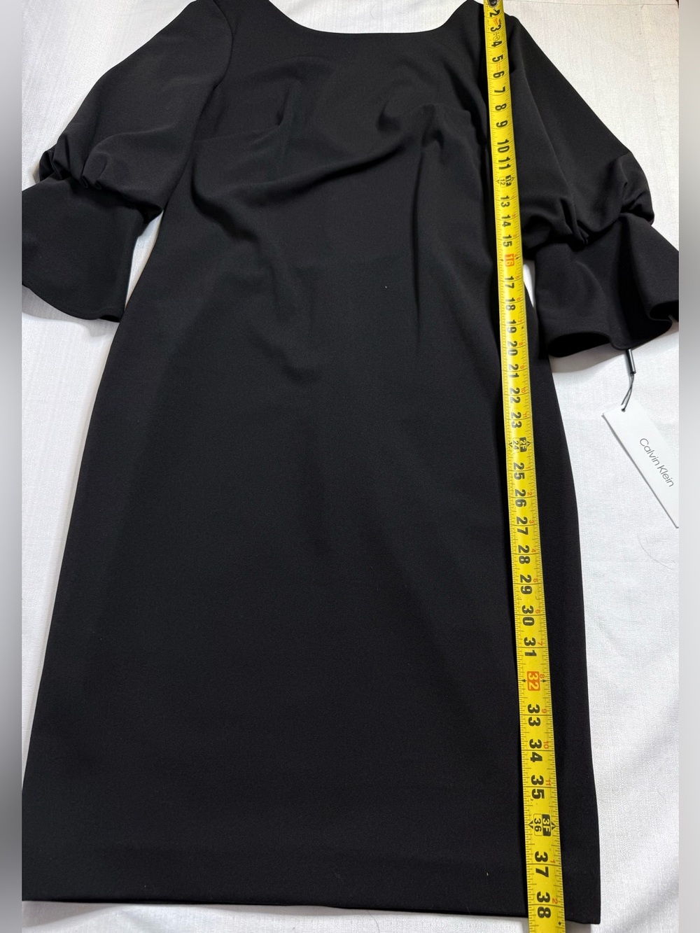 Calvin Klein Women’s Bell Sleeve Sheath Midi Dress Black 6 New - Picture 9 of 11